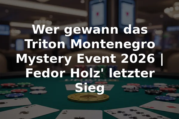 Wer gewann das Triton Montenegro Mystery Event 2026 | Fedor Holz' letzter Sieg