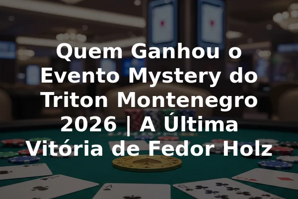 Quem Ganhou o Evento Mystery do Triton Montenegro 2026 | A Última Vitória de Fedor Holz