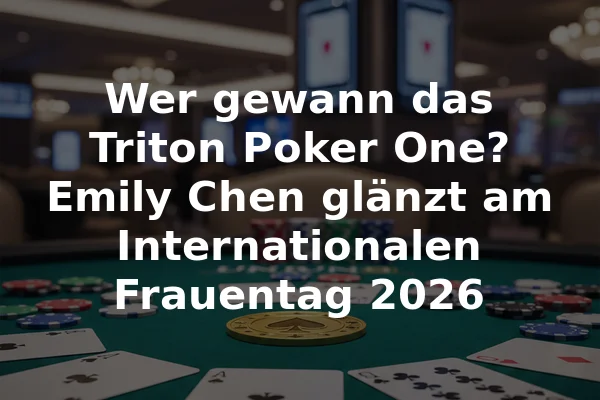 Wer gewann das Triton Poker One? Emily Chen glänzt am Internationalen Frauentag 2026