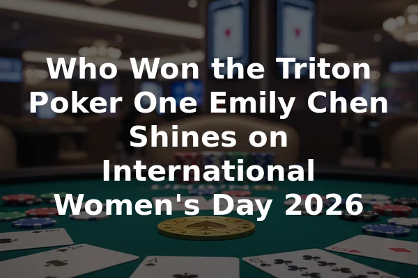 Who Won the Triton Poker One Emily Chen Shines on International Women's Day 2026