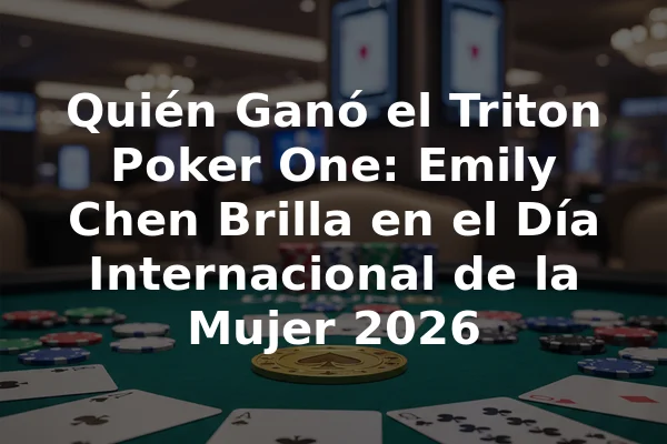 Quién Ganó el Triton Poker One: Emily Chen Brilla en el Día Internacional de la Mujer 2026