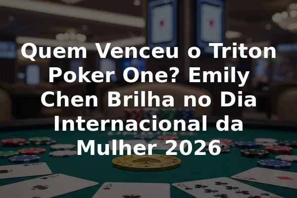 Quem Venceu o Triton Poker One? Emily Chen Brilha no Dia Internacional da Mulher 2026