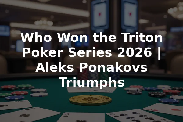Who Won the Triton Poker Series 2026 | Aleks Ponakovs Triumphs