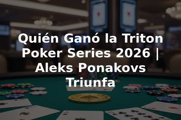 Quién Ganó la Triton Poker Series 2026 | Aleks Ponakovs Triunfa