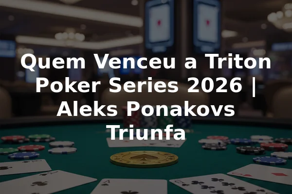 Quem Venceu a Triton Poker Series 2026 | Aleks Ponakovs Triunfa