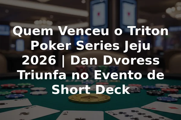 Quem Venceu o Triton Poker Series Jeju 2026 | Dan Dvoress Triunfa no Evento de Short Deck
