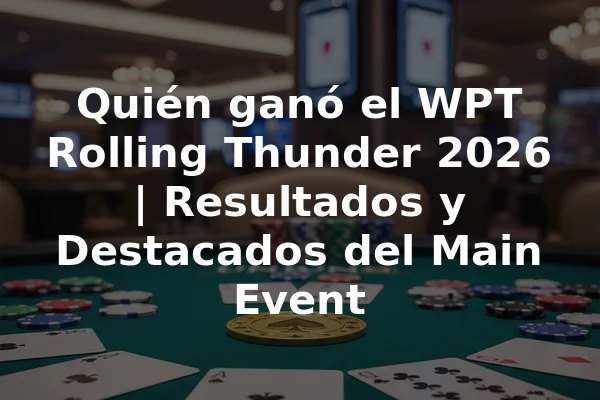 Quién ganó el WPT Rolling Thunder 2026 | Resultados y Destacados del Main Event