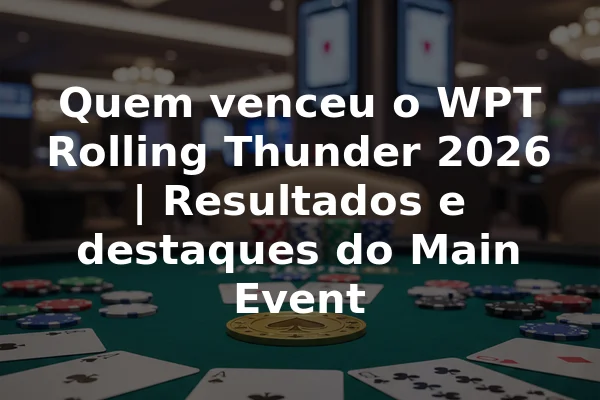 Quem venceu o WPT Rolling Thunder 2026 | Resultados e destaques do Main Event