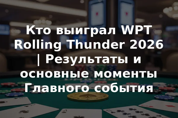 Кто выиграл WPT Rolling Thunder 2026 | Результаты и основные моменты Главного события