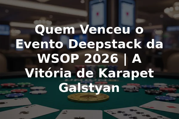 Quem Venceu o Evento Deepstack da WSOP 2026 | A Vitória de Karapet Galstyan