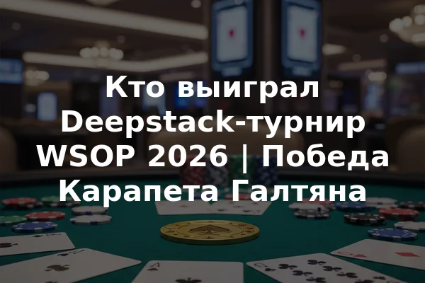 Кто выиграл Deepstack-турнир WSOP 2026 | Победа Карапета Галтяна