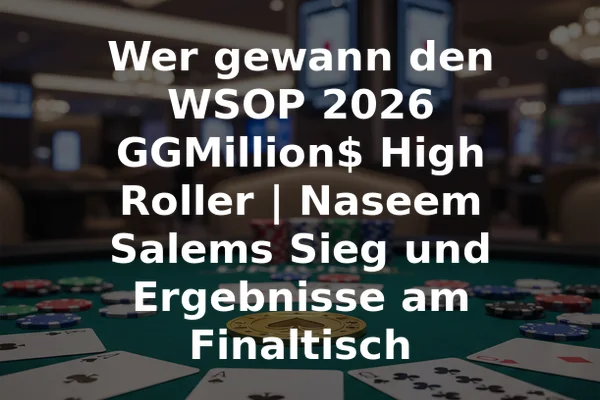 Wer gewann den WSOP 2026 GGMillion$ High Roller | Naseem Salems Sieg und Ergebnisse am Finaltisch