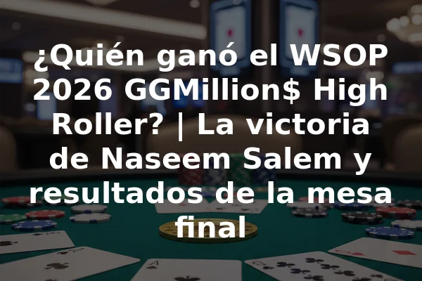 ¿Quién ganó el WSOP 2026 GGMillion$ High Roller? | La victoria de Naseem Salem y resultados de la mesa final