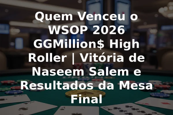 Quem Venceu o WSOP 2026 GGMillion$ High Roller | Vitória de Naseem Salem e Resultados da Mesa Final