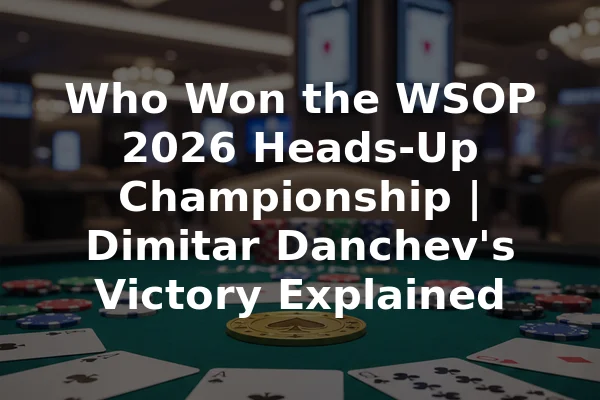 Who Won the WSOP 2026 Heads-Up Championship | Dimitar Danchev's Victory Explained