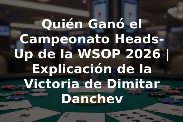 Quién Ganó el Campeonato Heads-Up de la WSOP 2026 | Explicación de la Victoria de Dimitar Danchev