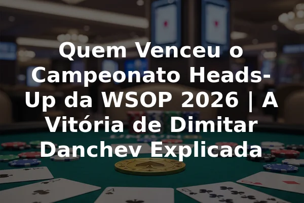 Quem Venceu o Campeonato Heads-Up da WSOP 2026 | A Vitória de Dimitar Danchev Explicada