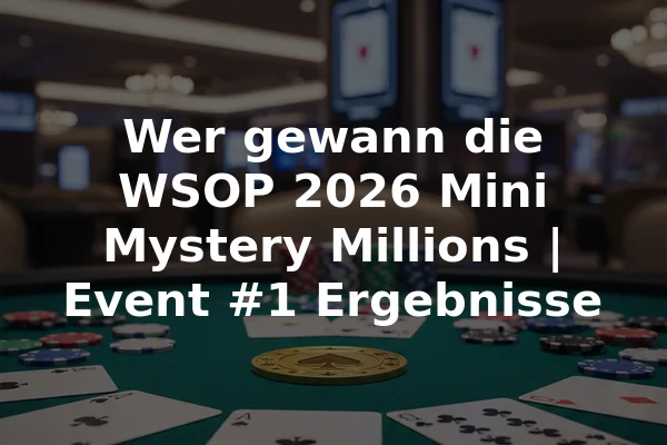 Wer gewann die WSOP 2026 Mini Mystery Millions | Event #1 Ergebnisse