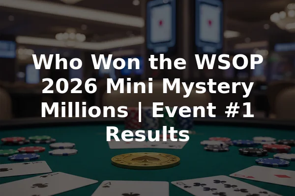 Who Won the WSOP 2026 Mini Mystery Millions | Event #1 Results