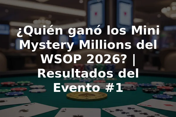 ¿Quién ganó los Mini Mystery Millions del WSOP 2026? | Resultados del Evento #1