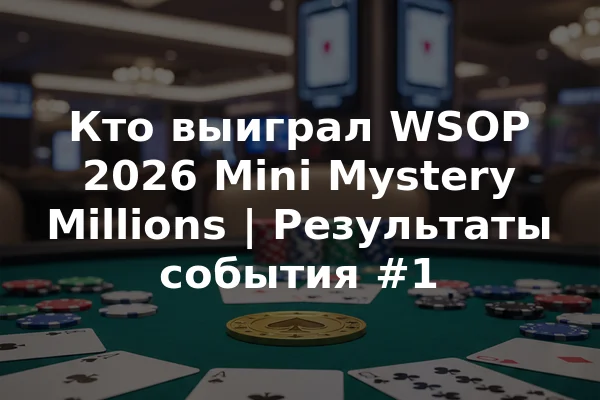Кто выиграл WSOP 2026 Mini Mystery Millions | Результаты события #1