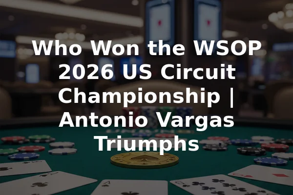 Who Won the WSOP 2026 US Circuit Championship | Antonio Vargas Triumphs