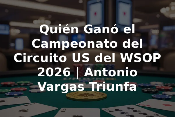 Quién Ganó el Campeonato del Circuito US del WSOP 2026 | Antonio Vargas Triunfa