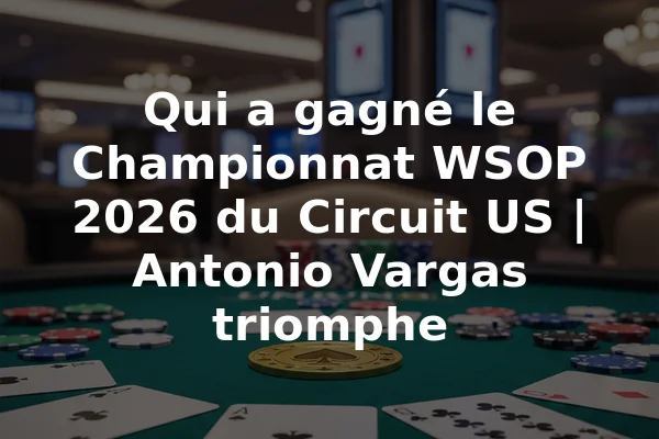 Qui a gagné le Championnat WSOP 2026 du Circuit US | Antonio Vargas triomphe