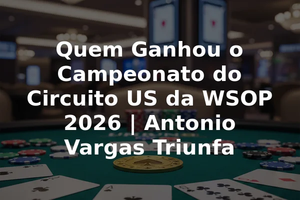 Quem Ganhou o Campeonato do Circuito US da WSOP 2026 | Antonio Vargas Triunfa