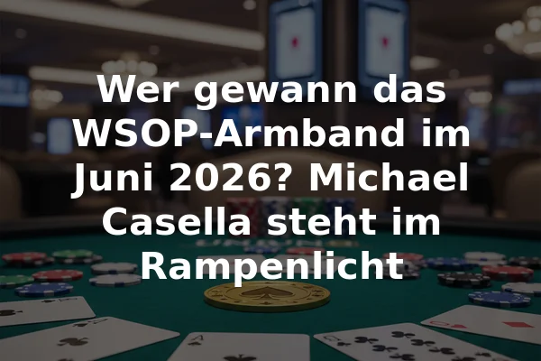 Wer gewann das WSOP-Armband im Juni 2026? Michael Casella steht im Rampenlicht