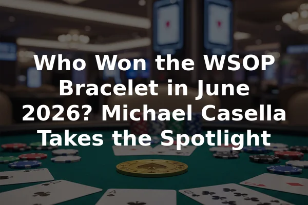 Who Won the WSOP Bracelet in June 2026? Michael Casella Takes the Spotlight