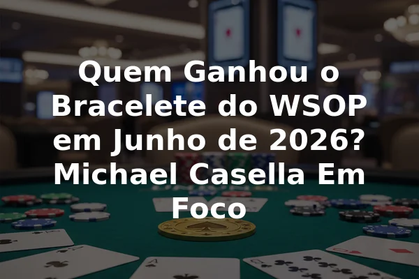 Quem Ganhou o Bracelete do WSOP em Junho de 2026? Michael Casella Em Foco
