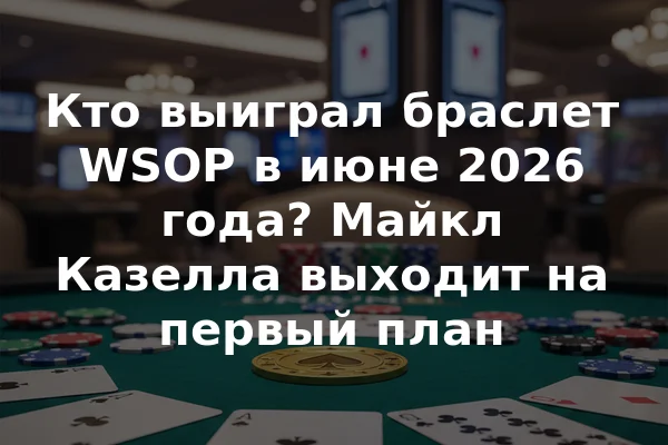 Кто выиграл браслет WSOP в июне 2026 года? Майкл Казелла выходит на первый план