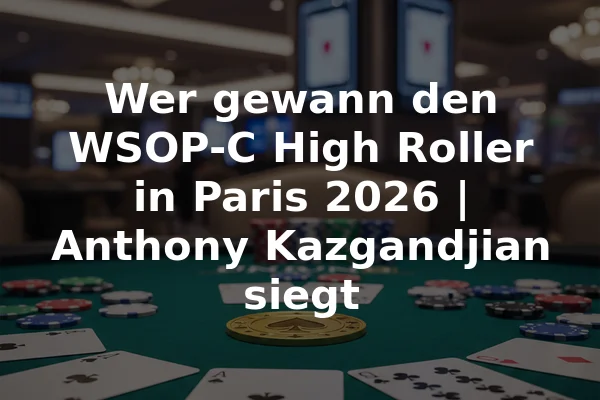 Wer gewann den WSOP-C High Roller in Paris 2026 | Anthony Kazgandjian siegt