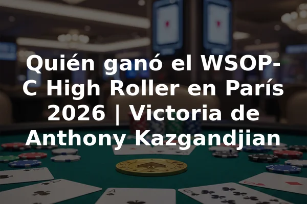 Quién ganó el WSOP-C High Roller en París 2026 | Victoria de Anthony Kazgandjian
