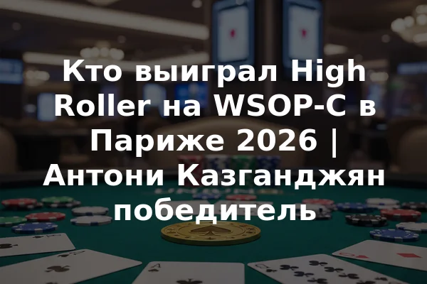 Кто выиграл High Roller на WSOP-C в Париже 2026 | Антони Казганджян победитель
