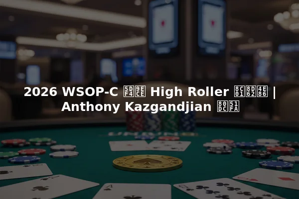 2026 WSOP-C 巴黎 High Roller 谁赢了 | Anthony Kazgandjian 胜出