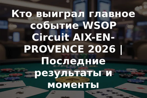 Кто выиграл главное событие WSOP Circuit AIX-EN-PROVENCE 2026 | Последние результаты и моменты