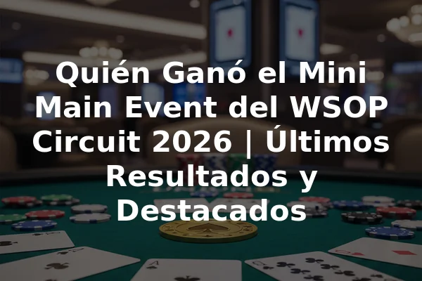 Quién Ganó el Mini Main Event del WSOP Circuit 2026 | Últimos Resultados y Destacados