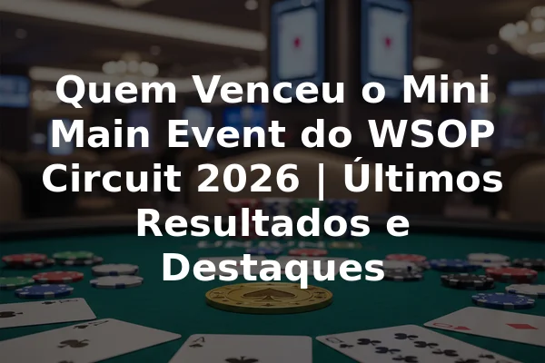 Quem Venceu o Mini Main Event do WSOP Circuit 2026 | Últimos Resultados e Destaques