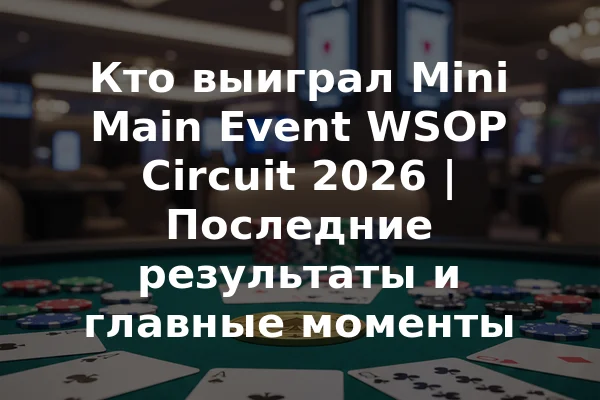 Кто выиграл Mini Main Event WSOP Circuit 2026 | Последние результаты и главные моменты