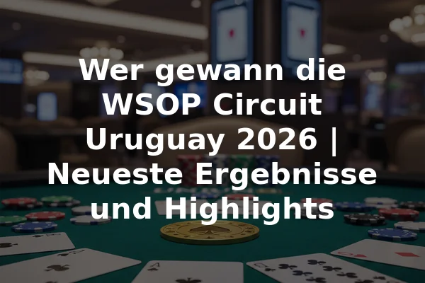 Wer gewann die WSOP Circuit Uruguay 2026 | Neueste Ergebnisse und Highlights