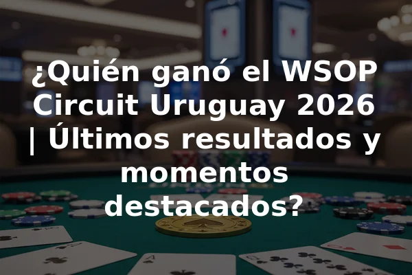 ¿Quién ganó el WSOP Circuit Uruguay 2026 | Últimos resultados y momentos destacados?
