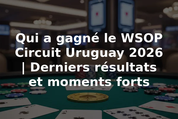 Qui a gagné le WSOP Circuit Uruguay 2026 | Derniers résultats et moments forts