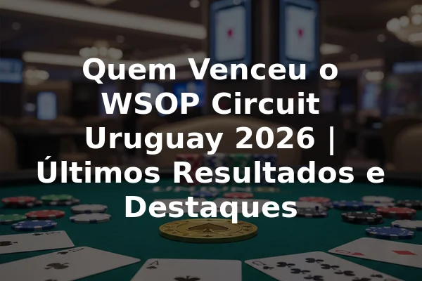 Quem Venceu o WSOP Circuit Uruguay 2026 | Últimos Resultados e Destaques