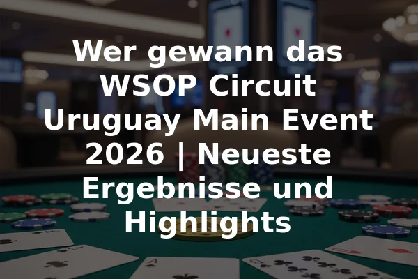 Wer gewann das WSOP Circuit Uruguay Main Event 2026 | Neueste Ergebnisse und Highlights