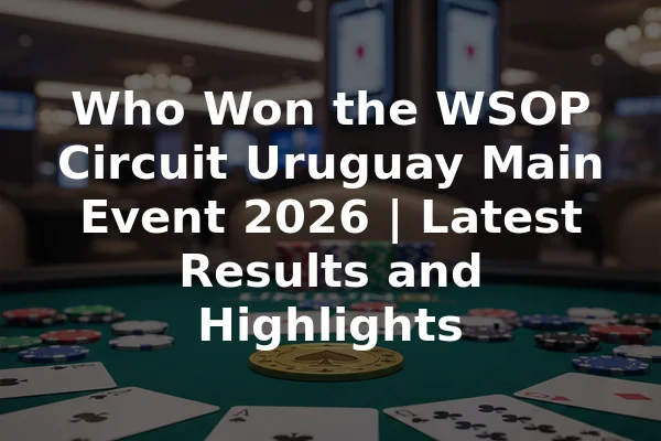 Who Won the WSOP Circuit Uruguay Main Event 2026 | Latest Results and Highlights