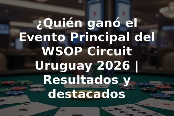 ¿Quién ganó el Evento Principal del WSOP Circuit Uruguay 2026 | Resultados y destacados