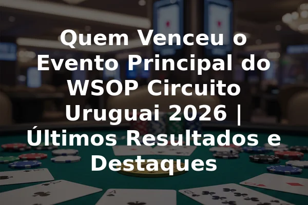 Quem Venceu o Evento Principal do WSOP Circuito Uruguai 2026 | Últimos Resultados e Destaques