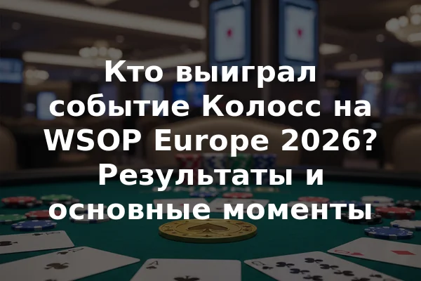 Кто выиграл событие Колосс на WSOP Europe 2026? Результаты и основные моменты